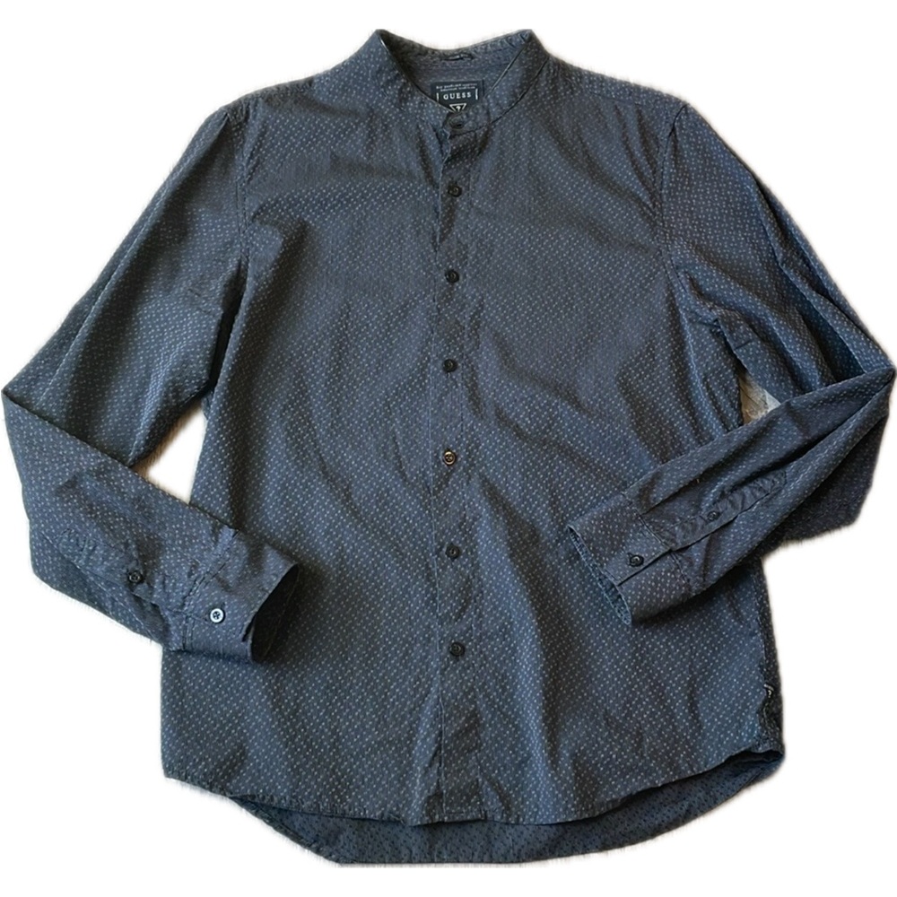 Guess Slim Fit Black button-down, long sleeve dress shirt.